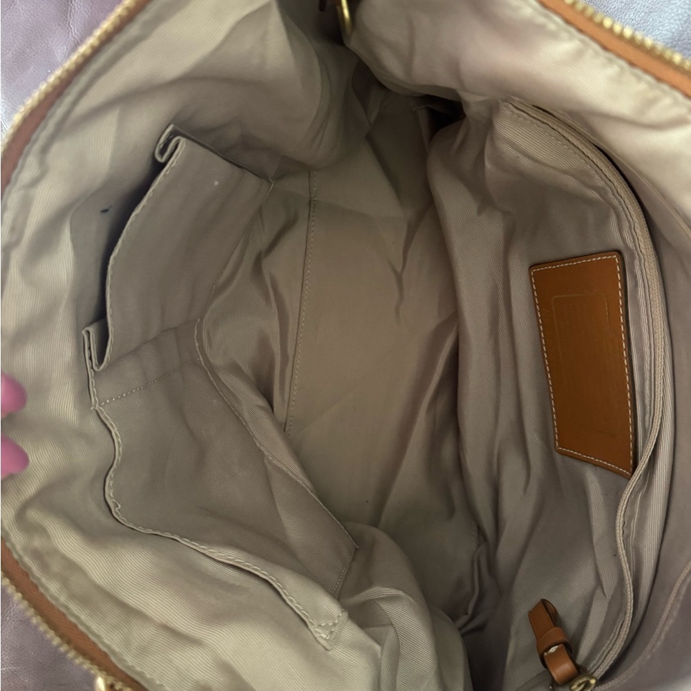 Authentic Coach Patchwork Tote Bag With Leather S… - image 3